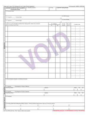 Uniform Hazardous Waste Manifest