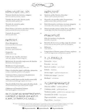 quinto la huella menu