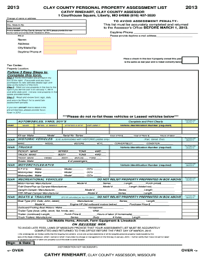 Clay County Personal Property Assessment List