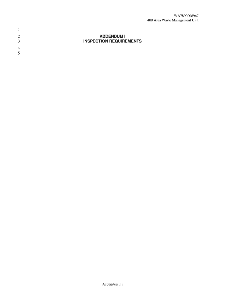 Fillable Online ecy wa 1 ADDENDUM I 2 INSPECTION REQUIREMENTS 3 4 5 ...