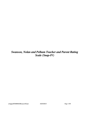 SNAP-IV Teacher and Parent Rating Scale