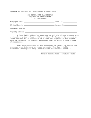 Request for Deed-in-Lieu of Foreclosure