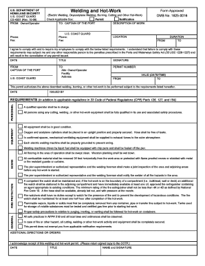 US Coast Guard Welding and Hot-Work Permit