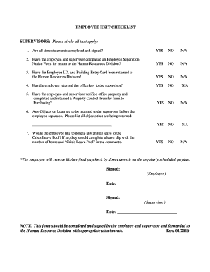 Employee Exit Checklist