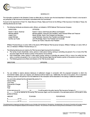 Texas Title Insurance Commitment Schedule D
