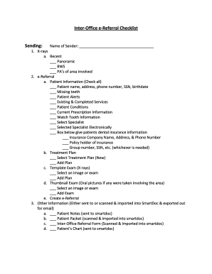 Inter-Office e-Referral Checklist