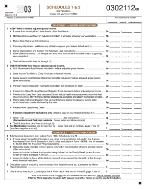 Maine Schedule 1 & 2 Tax Forms