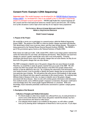Medical Sequencing Project Consent Form