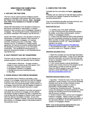 Wisconsin HT-110 Form