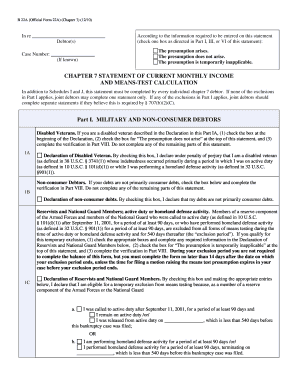 Chapter 7 Statement of Current Monthly Income