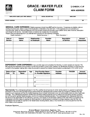 Employee Medical and Dependent Care Expense Claim Form