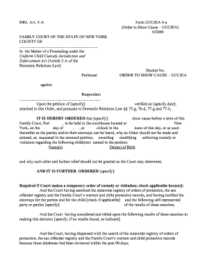 Order to Show Cause UCCJEA Form