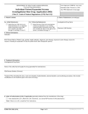 FDA Individual Patient Expanded Access IND Form