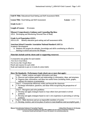 Goal Setting and Self-Assessment Worksheet