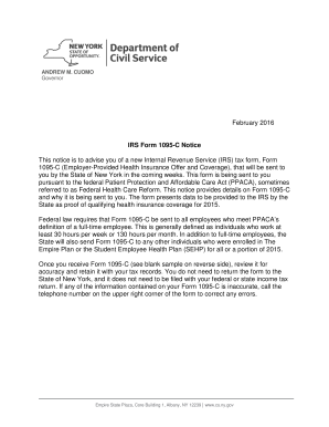 IRS Form 1095-C Notice