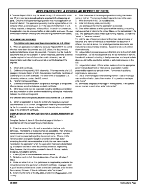 Application for Consular Report of Birth