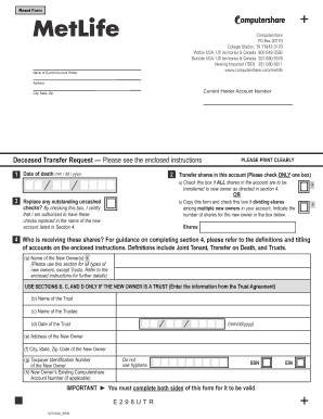 MetLife Share Transfer Request Form