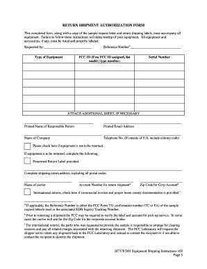 287378 D01 Equipment Shipping Instructions v03 - Federal ... - apps fcc