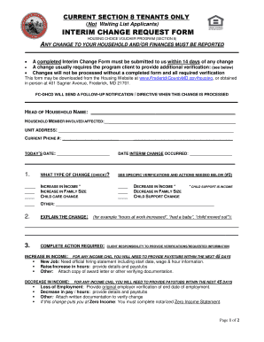 Section 8 Interim Change Request Form