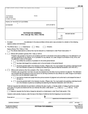 California Petition for Dismissal