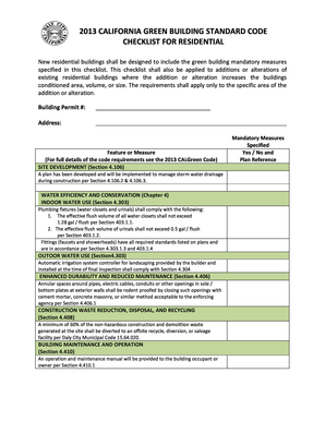 CALgreen Checklist, Residential - City of Daly City - dalycity