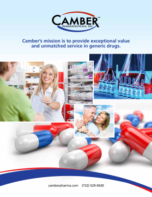 Download Our Corporate Brochure - Camber Pharmaceuticals