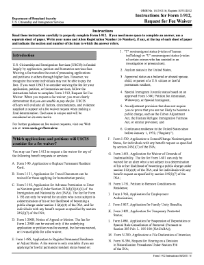 Fillable Online reginfo Instructions for Form I-912, Fax Email Print ...