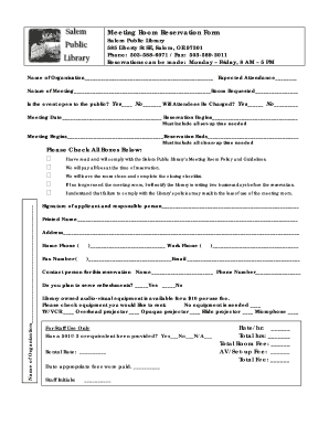 Meeting Room Reservation Form
