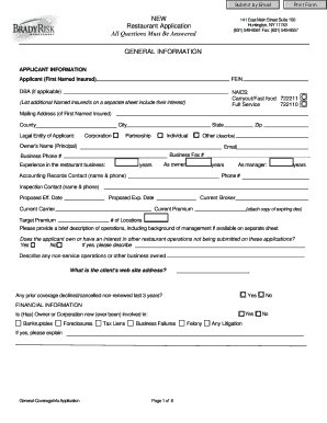 Restaurant Insurance Application