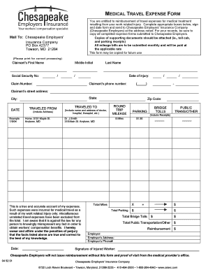 Medical Travel Expense Form
