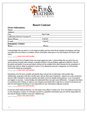 Pet Resort Contract