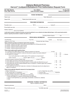 Alabama Medicaid Harvoni Prior Authorization Request Form