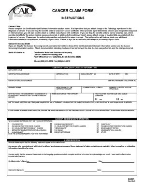 Cancer Claim Form