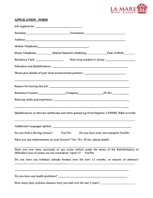 Job Application Form
