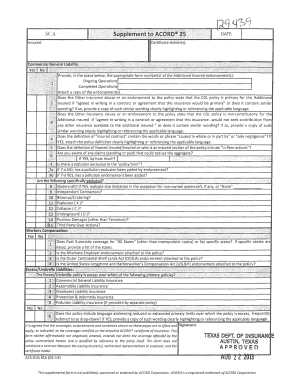 Commercial General Liability Insurance Certificate