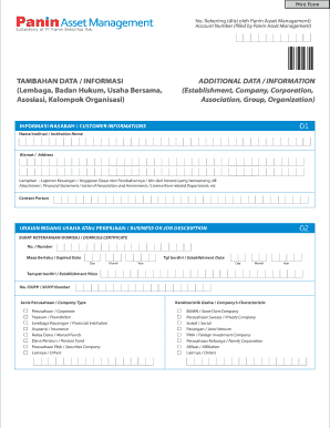 Panin Asset Management Account Application Form