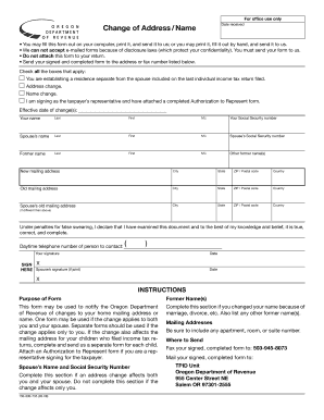 Oregon Change of Address/Name Form