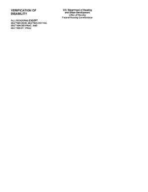 Trf samples - Sample Verification of Disability