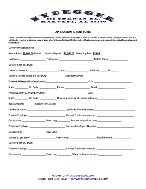 Rental Application Form