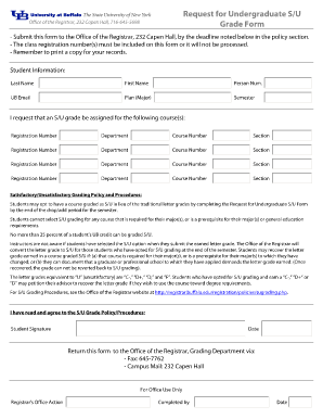 Request for Undergraduate S/U Grade Form