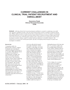 Current challenges in clinical trial patient recruitment and - SoCRA - socra