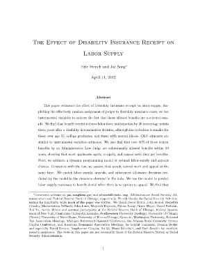 The Effect of Disability Insurance Receipt on Labor Supply