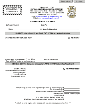 Victim Restitution Statement