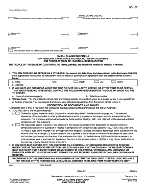 California Small Claims Subpoena