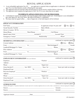 Rental Application Form