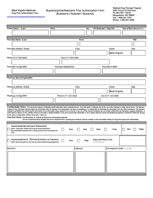 West Virginia Medicaid Buprenorphine/Naloxone Prior Authorization Form