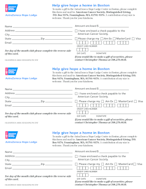 AstraZeneca Hope Lodge Donation Form