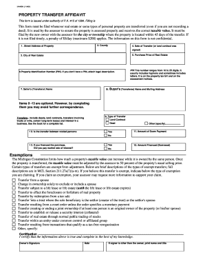 Property Transfer Affidavit