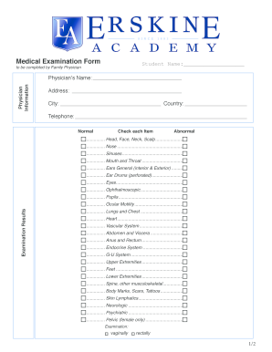Medical Examination Form