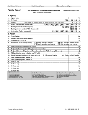 HUD-50058 Family Report Form